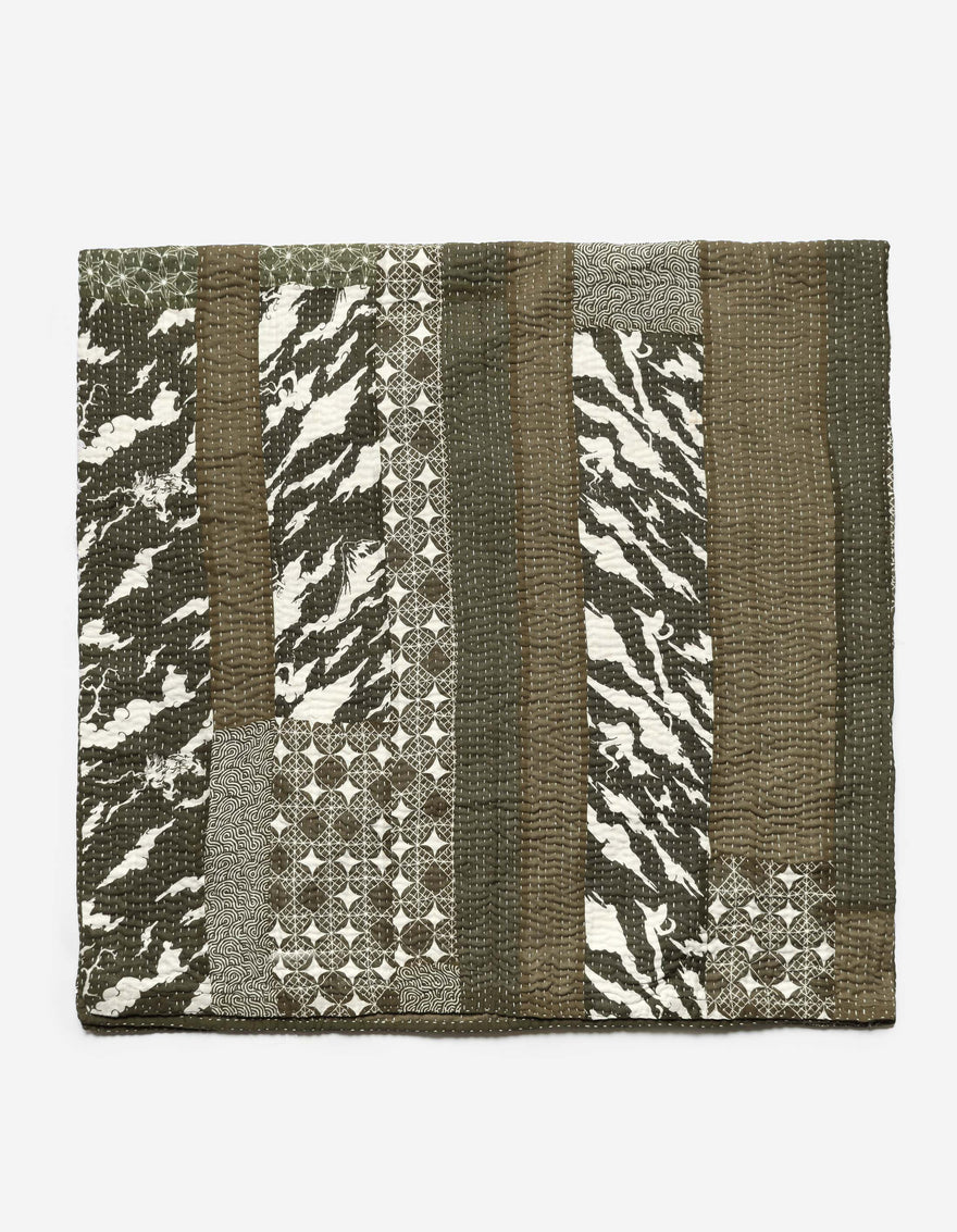 7279 Wagara Rice Stitch Blanket Ecru/Olive