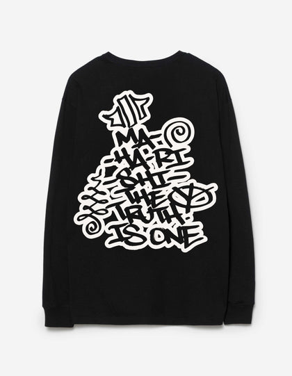 2202 Swirling Snowflake L/S T-Shirt Black