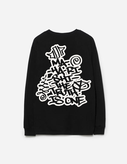 2202 Swirling Snowflake L/S T-Shirt Black