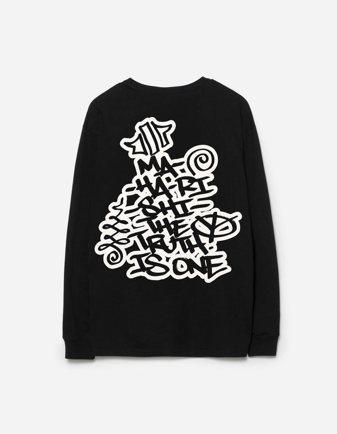 2202 Swirling Snowflake L/S T-Shirt Black