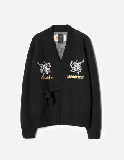 2203 Maharishi Knitted Tour Kimono Black