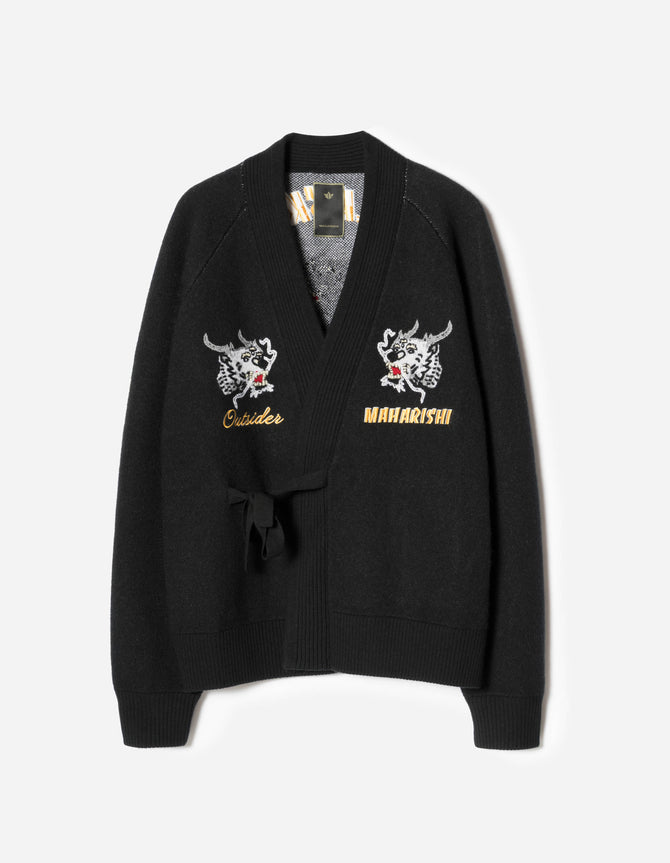 2203 Maharishi Knitted Tour Kimono Black