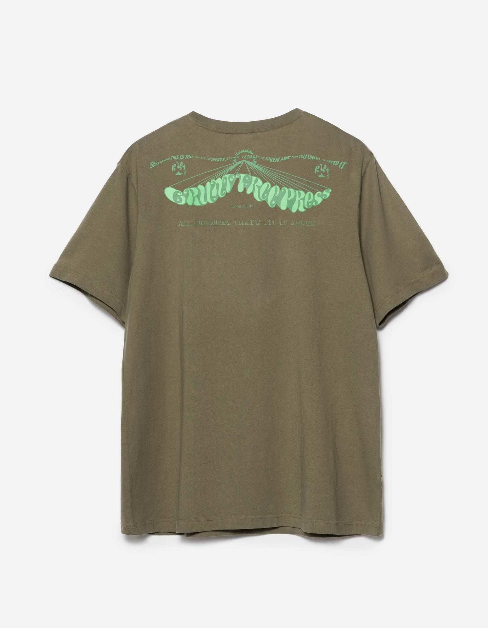 2204 Grunt Free Press T-Shirt Olive OG-107F