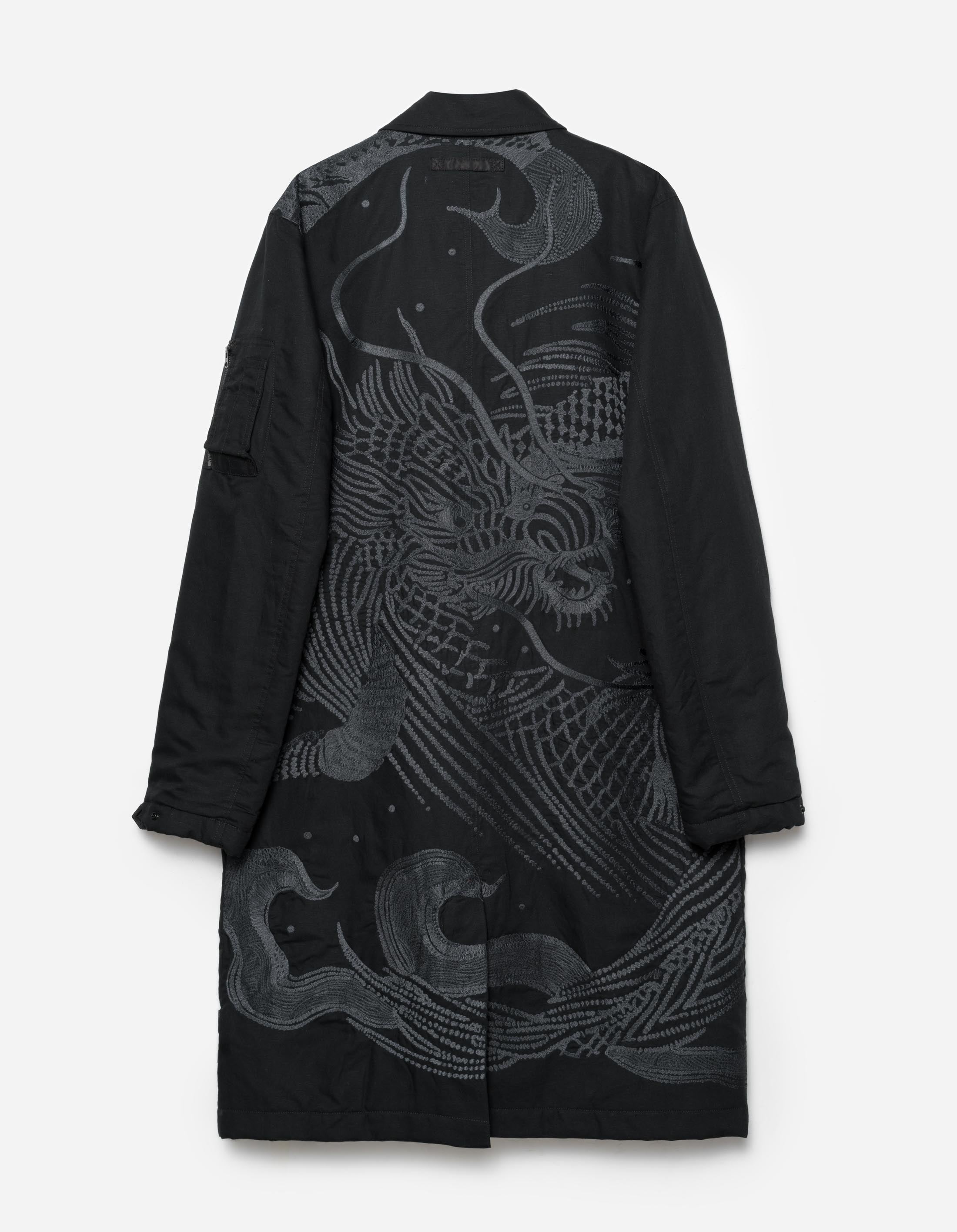 2210 Linear Snow Dragon Embroidered MA Mac Coat Black – Maharishi