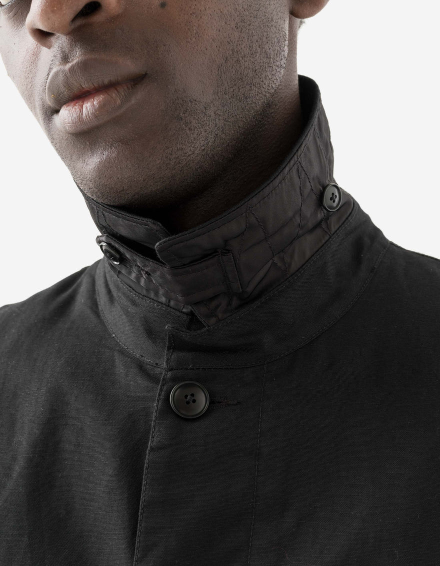2210 Linear Snow Dragon Embroidered MA Mac Coat Black