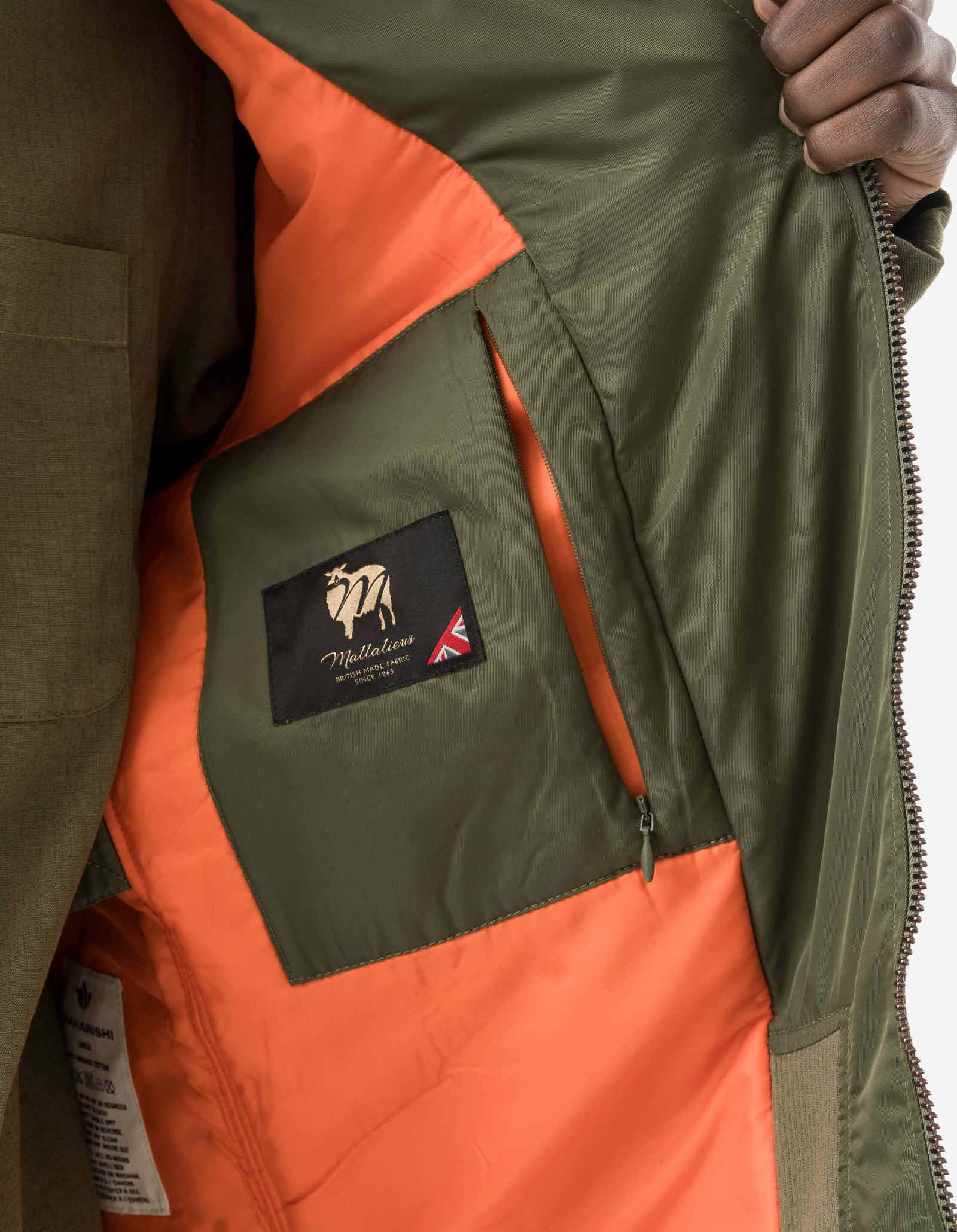2210 Linear Snow Dragon Embroidered MA Mac Coat Olive OG-107F