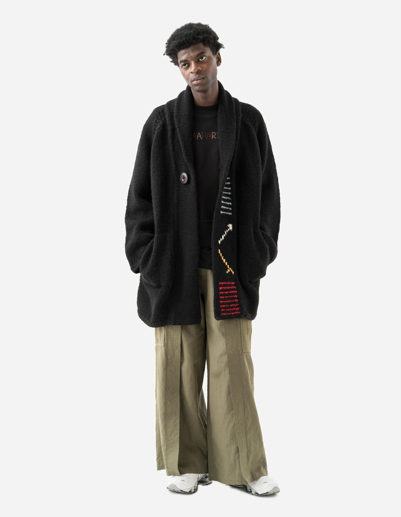 2217 Kanata Hand Knitted Cardigan Black – Maharishi