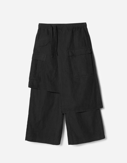 4588 Asym Cargo Hakama Pants Black