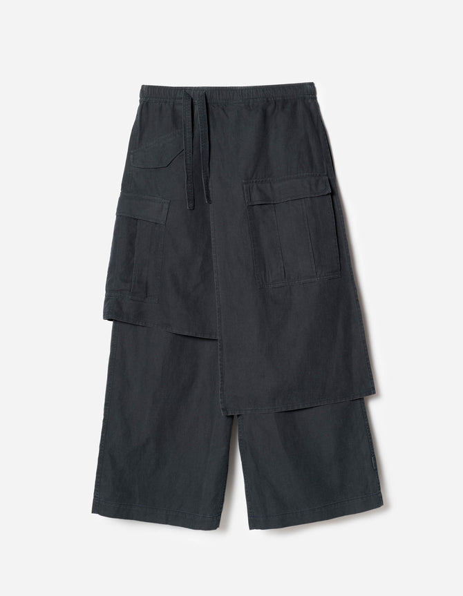 4588 Asym Cargo Hakama Pants Navy