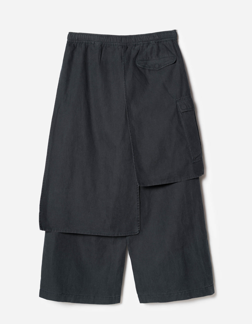 4588 Asym Cargo Hakama Pants Navy
