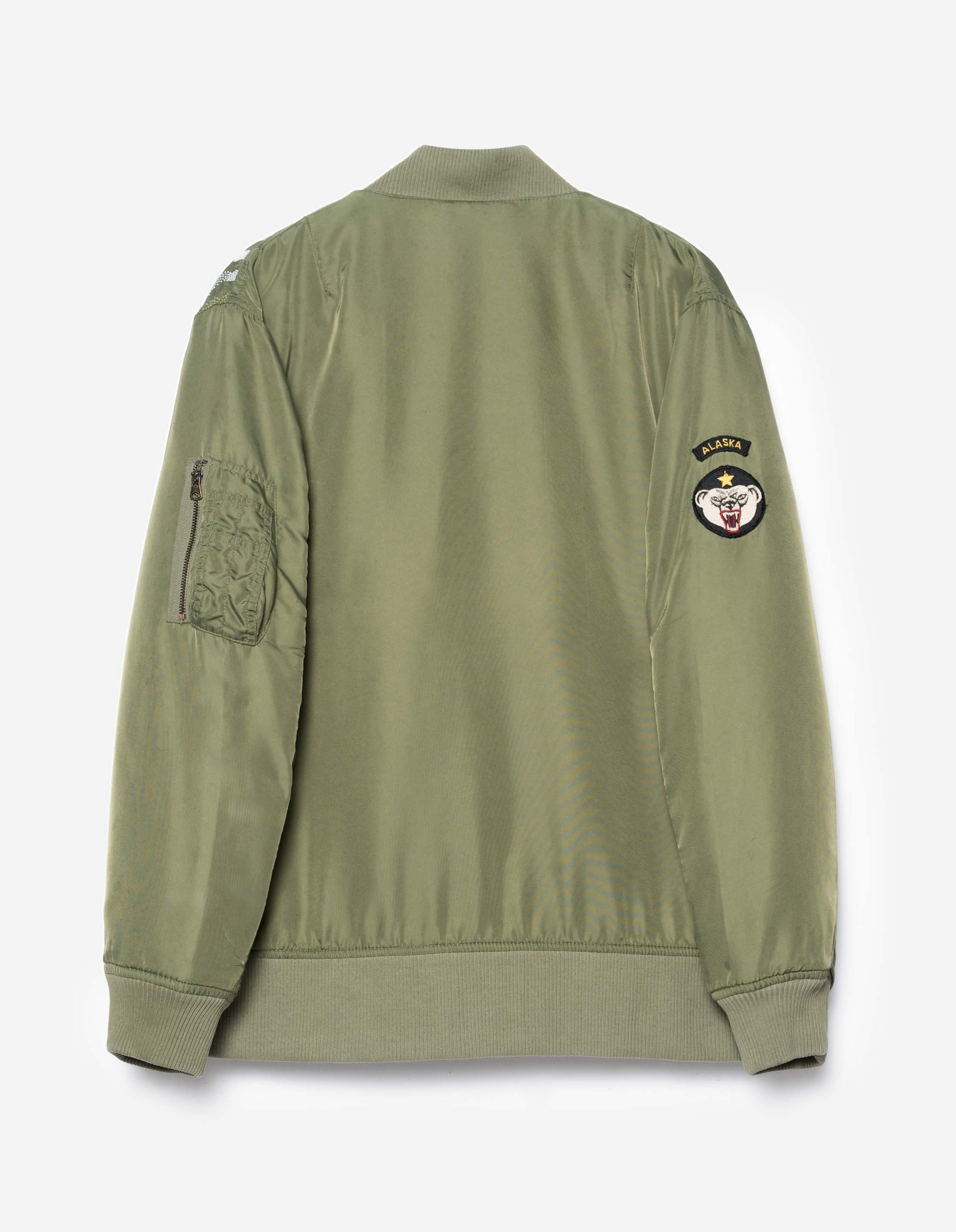 7081 Pointillist Dragon Embroidered MA1 Kimono Olive OG-107F