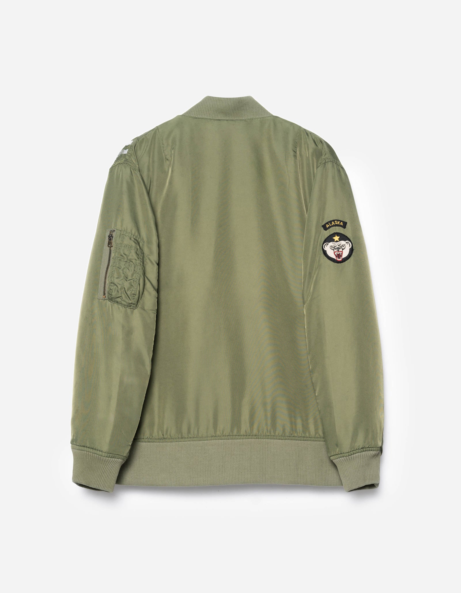 7081 Pointillist Dragon Embroidered MA1 Kimono Olive OG-107F