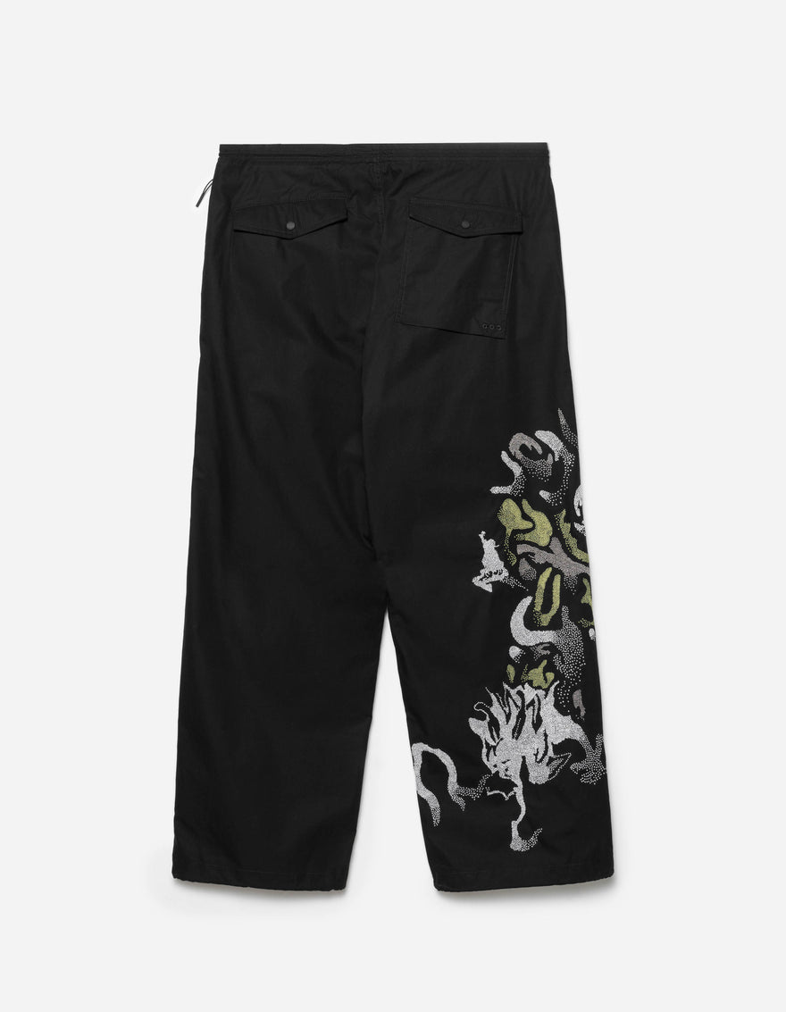 7082 Pointillist Dragon Embroidered Snopants® Black