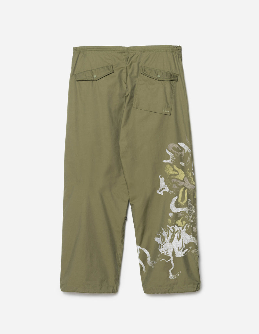 7082 Pointillist Dragon Embroidered Snopants® Olive OG-107F