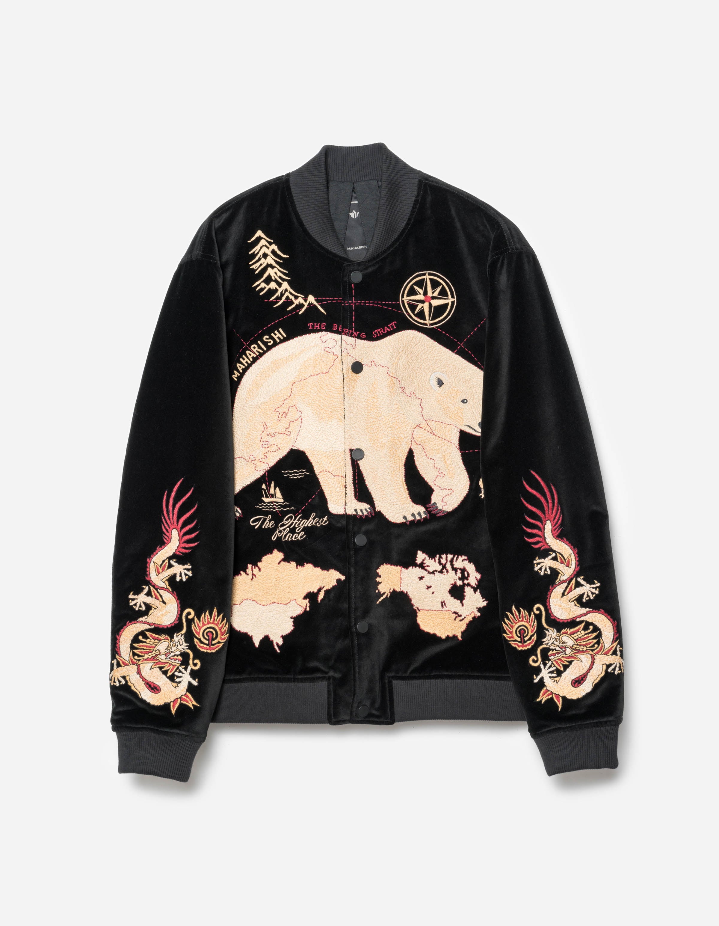 7085 Bering Strait Embroidered Tour Jacket Black – Maharishi