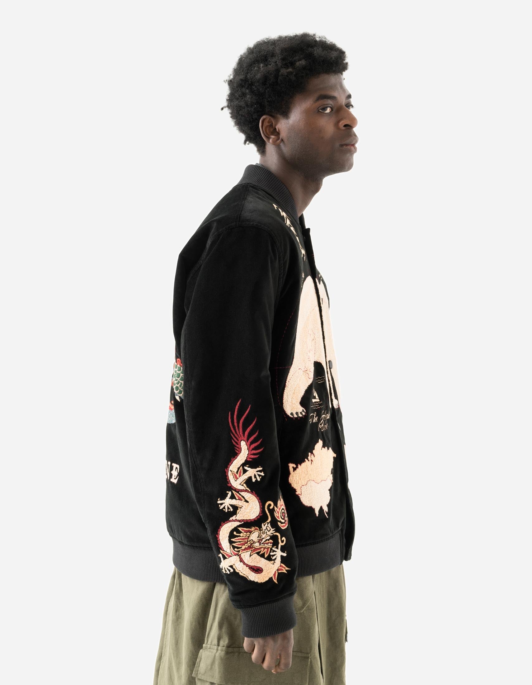 7085 Bering Strait Embroidered Tour Jacket Black – Maharishi