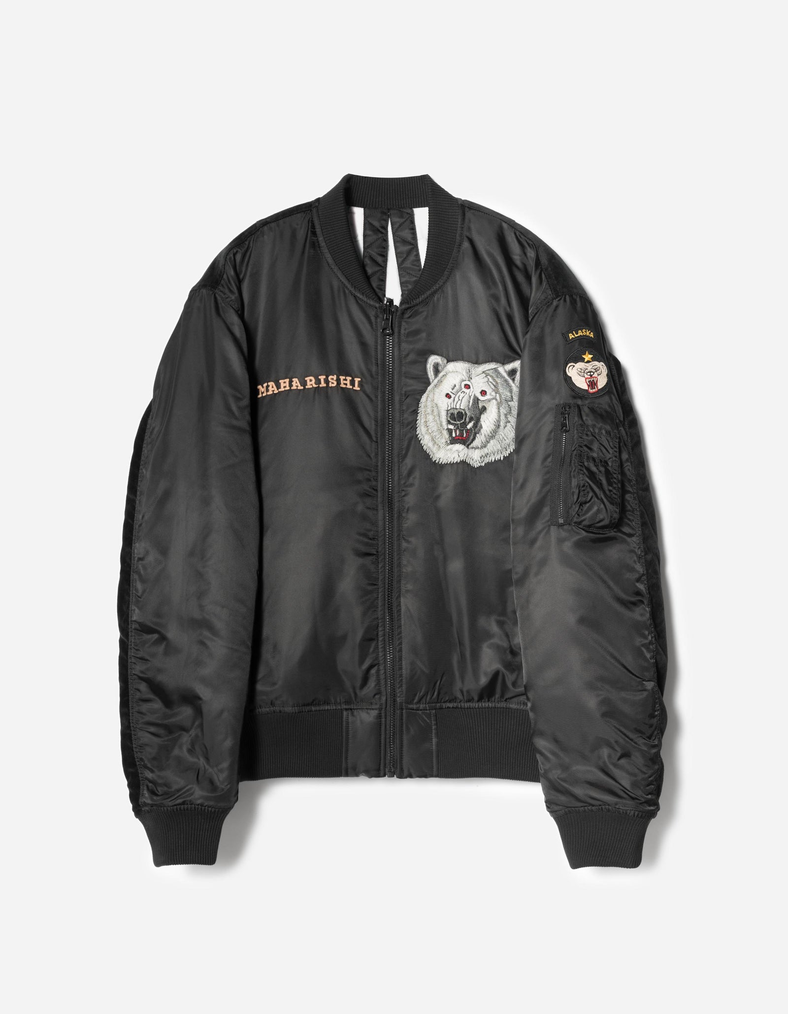 7086 The Alaskan Tour Embroidered Velvet Jacket Black