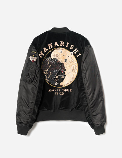 7086 The Alaskan Tour Embroidered Velvet Jacket Black