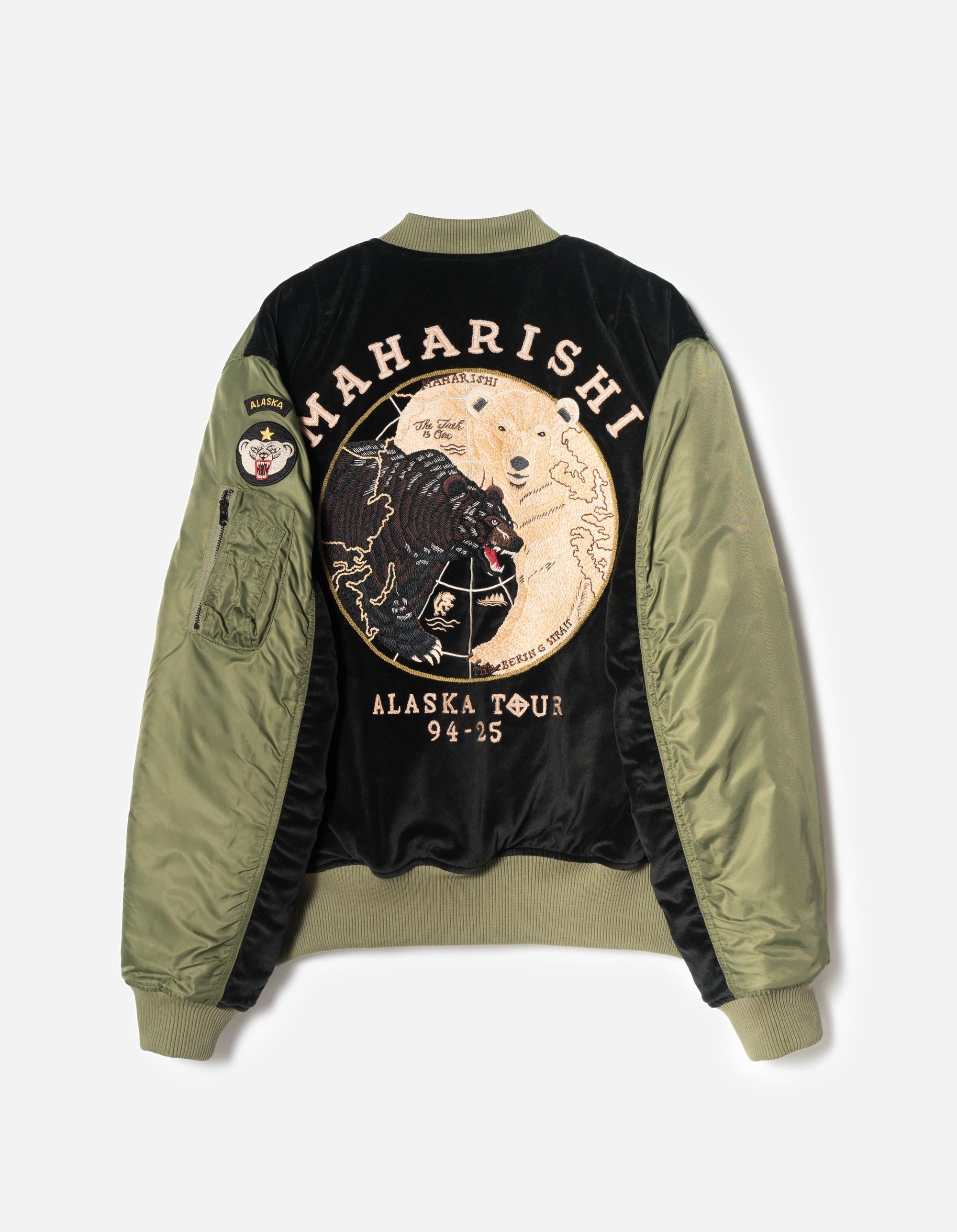 7086 The Alaskan Tour Embroidered Velvet Jacket Olive