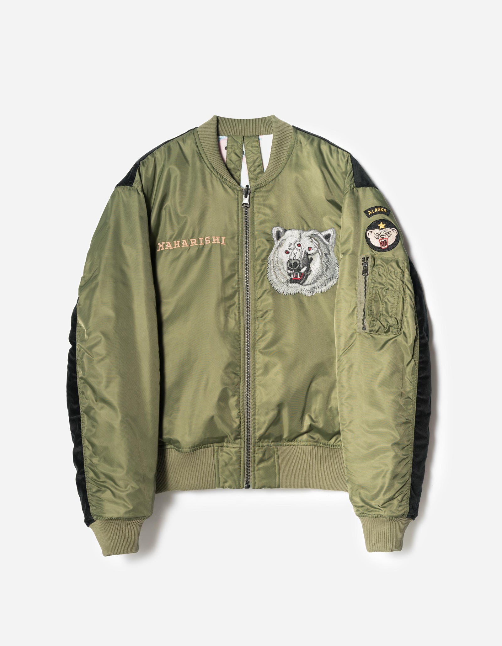 7086 The Alaskan Tour Embroidered Velvet Jacket Olive