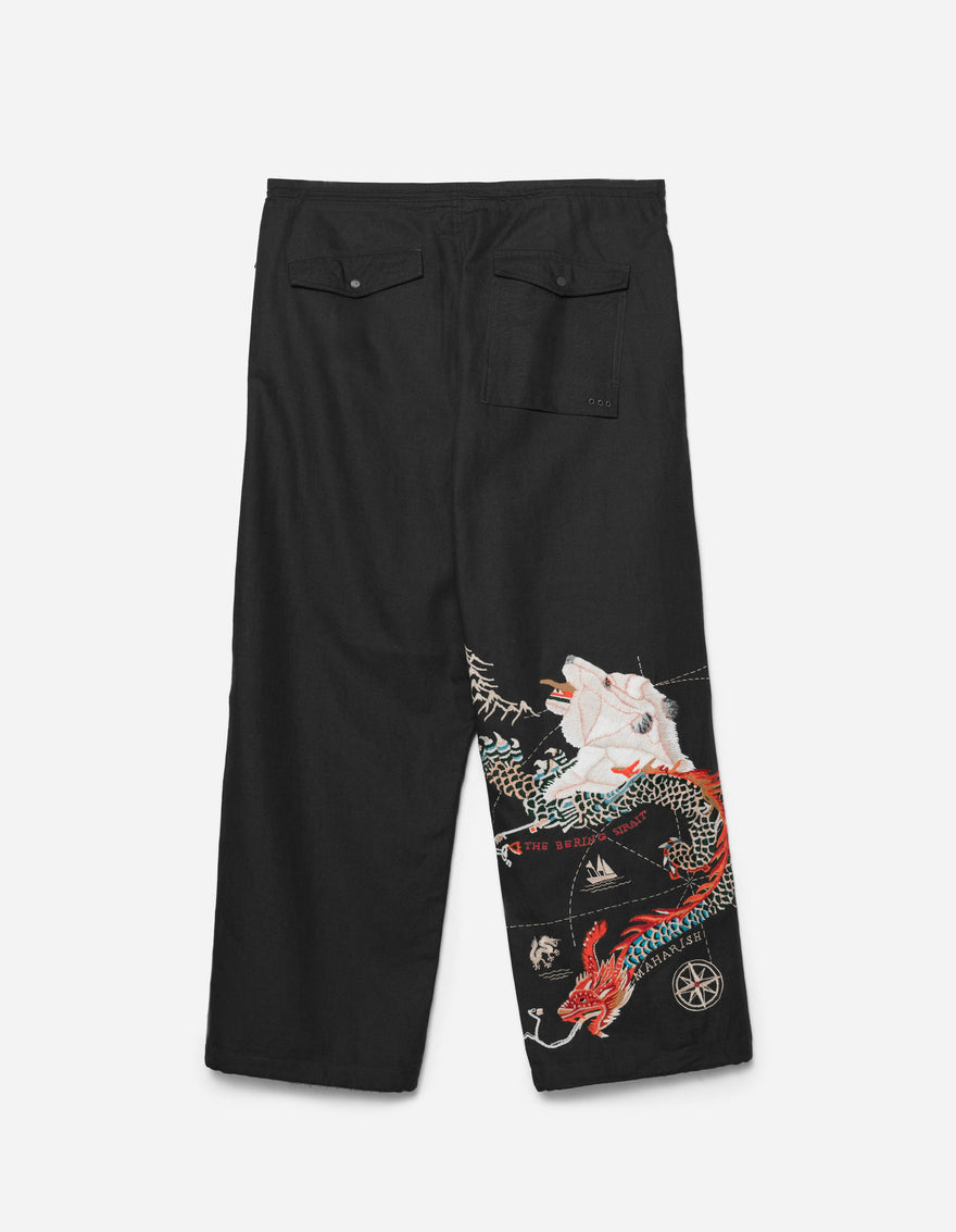 7087 The Bering Strait Embroidered Loose Snopants® Black