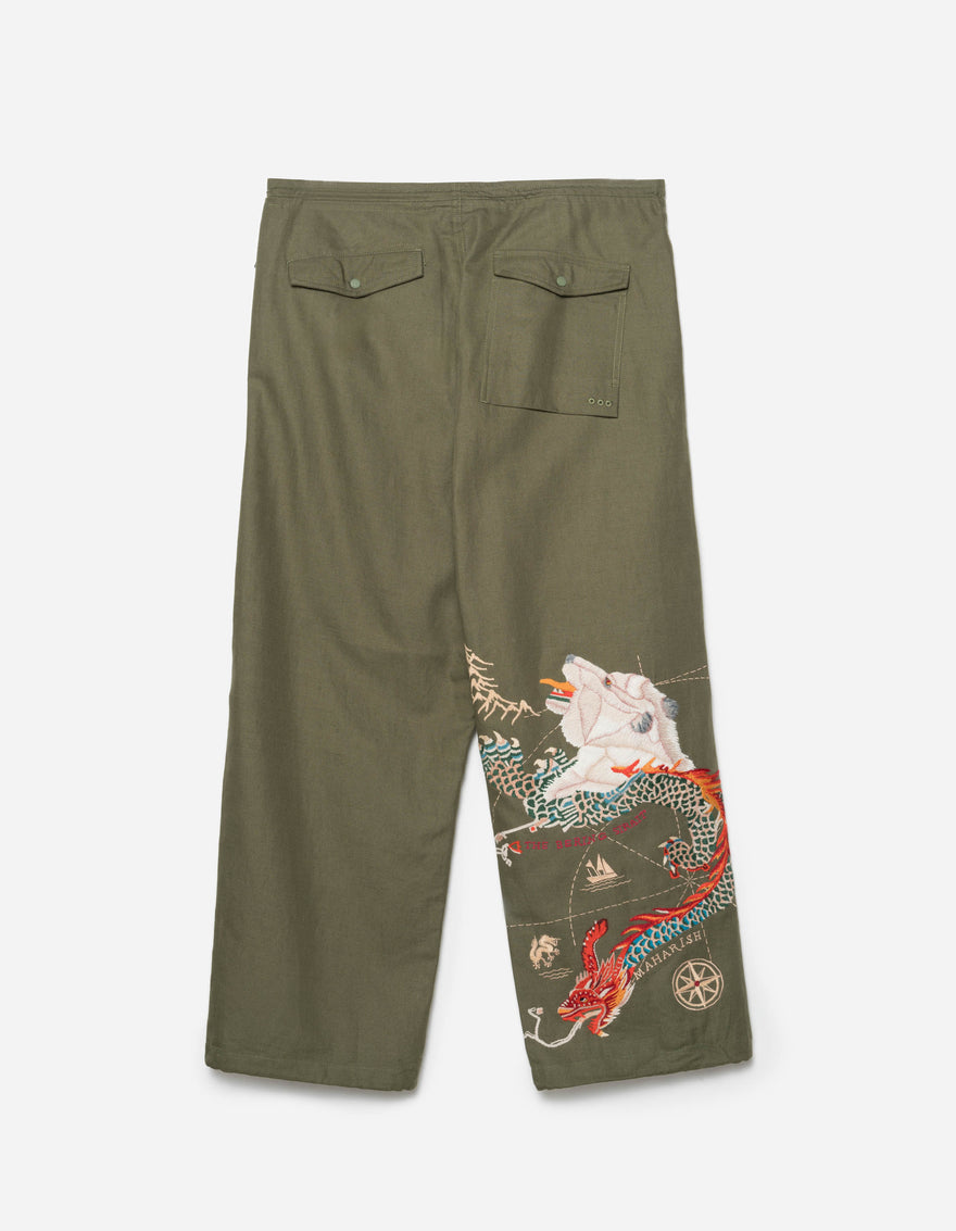 7087 The Bering Strait Embroidered Loose Snopants® Olive OG-107F