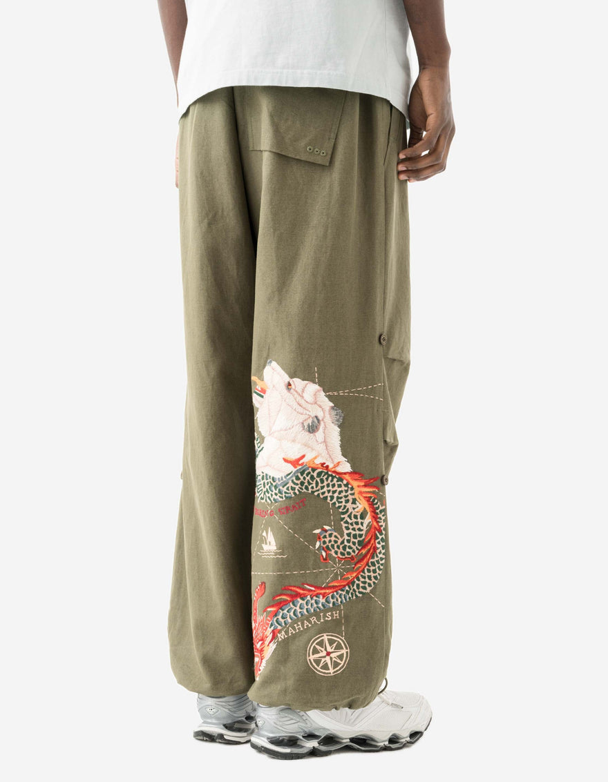 7087 The Bering Strait Embroidered Loose Snopants® Olive OG-107F