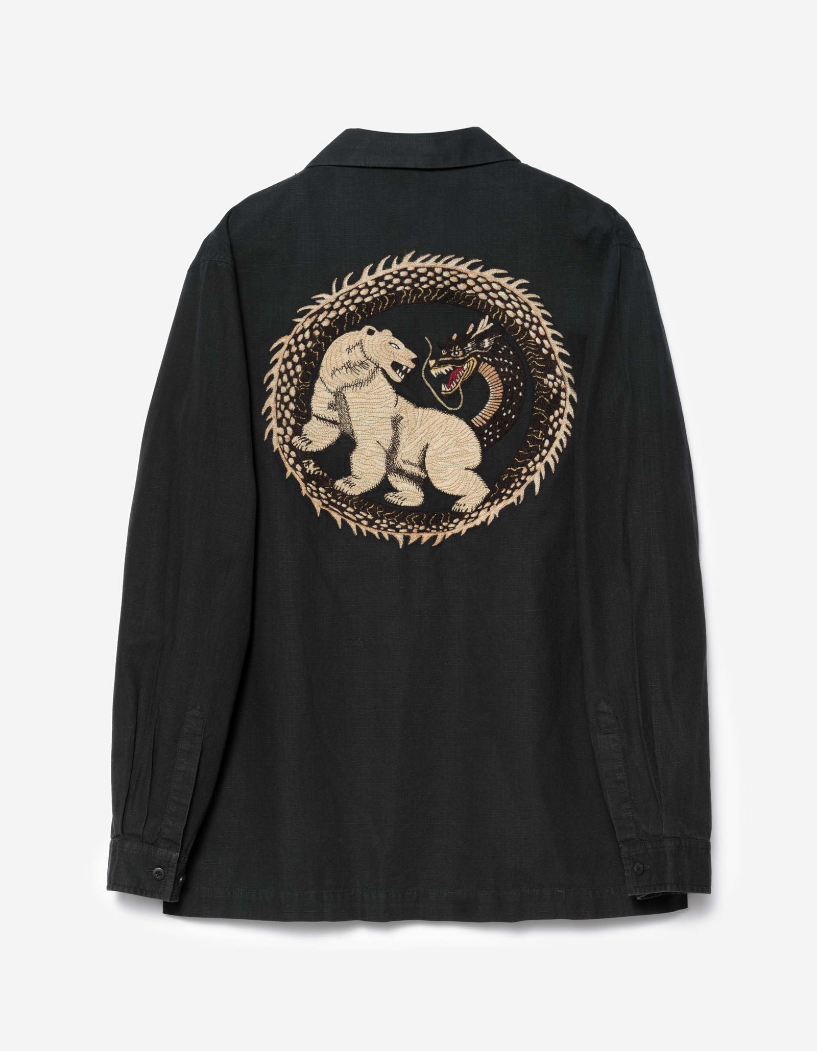 7089 Bering Strait Embroidered L/S Camp Collar Shirt Black
