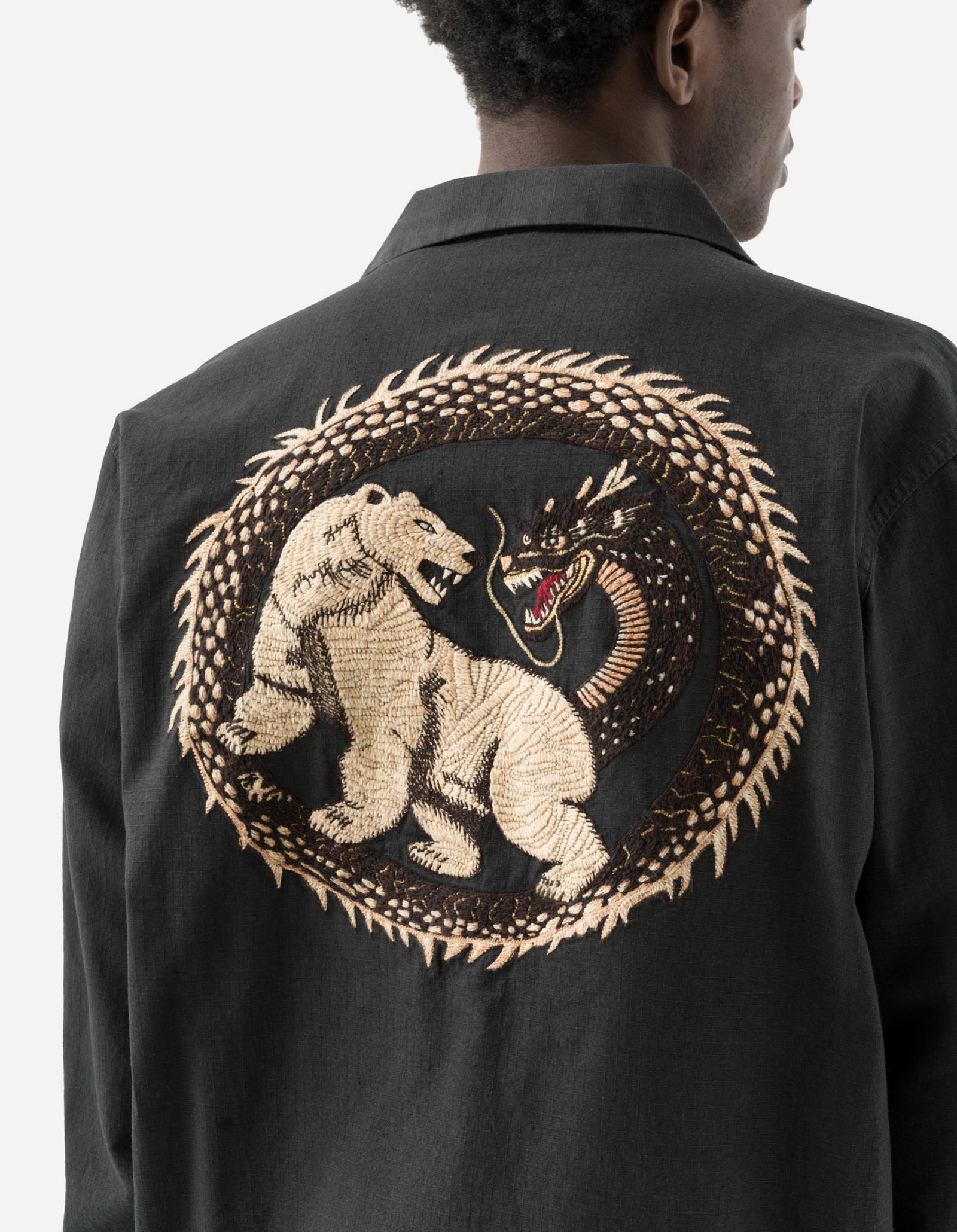 7089 Bering Strait Embroidered L/S Camp Collar Shirt Black