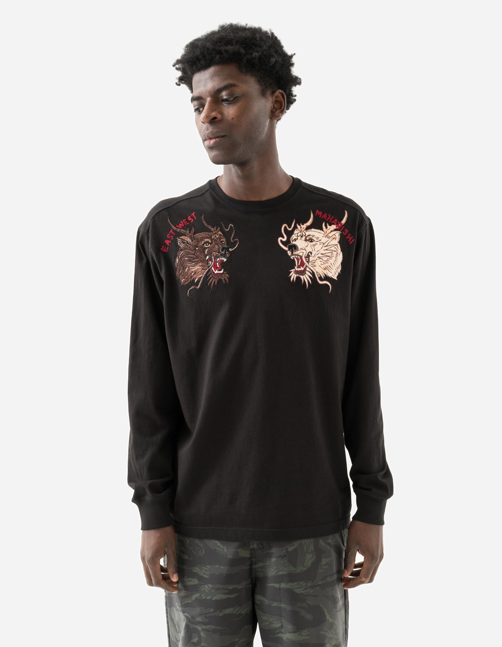 5245 Hemp Cross Oversized L/S T-Shirt Black – Maharishi