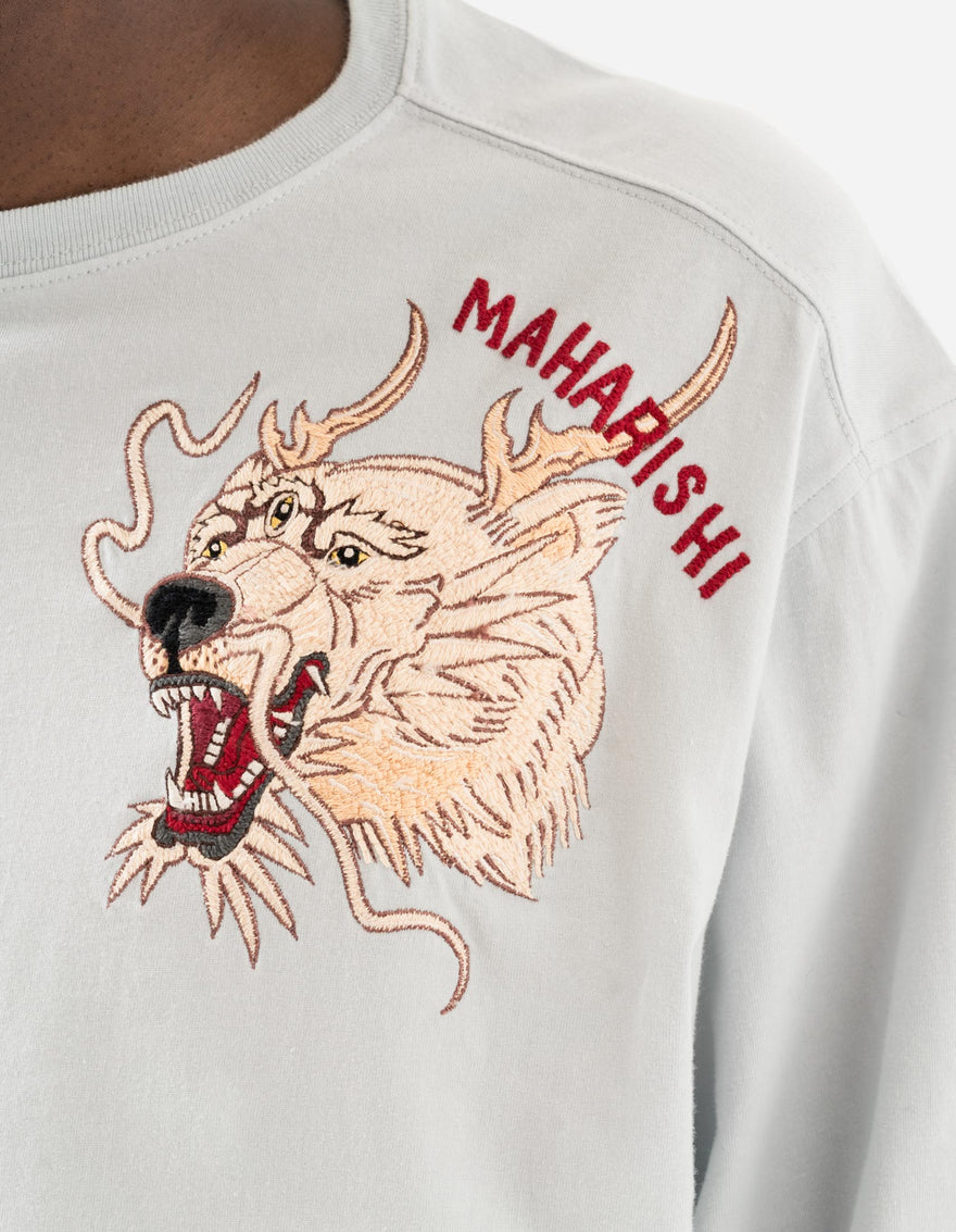 7090 Duality Bering Bears Embroidered L/S T-Shirt Ice Blue