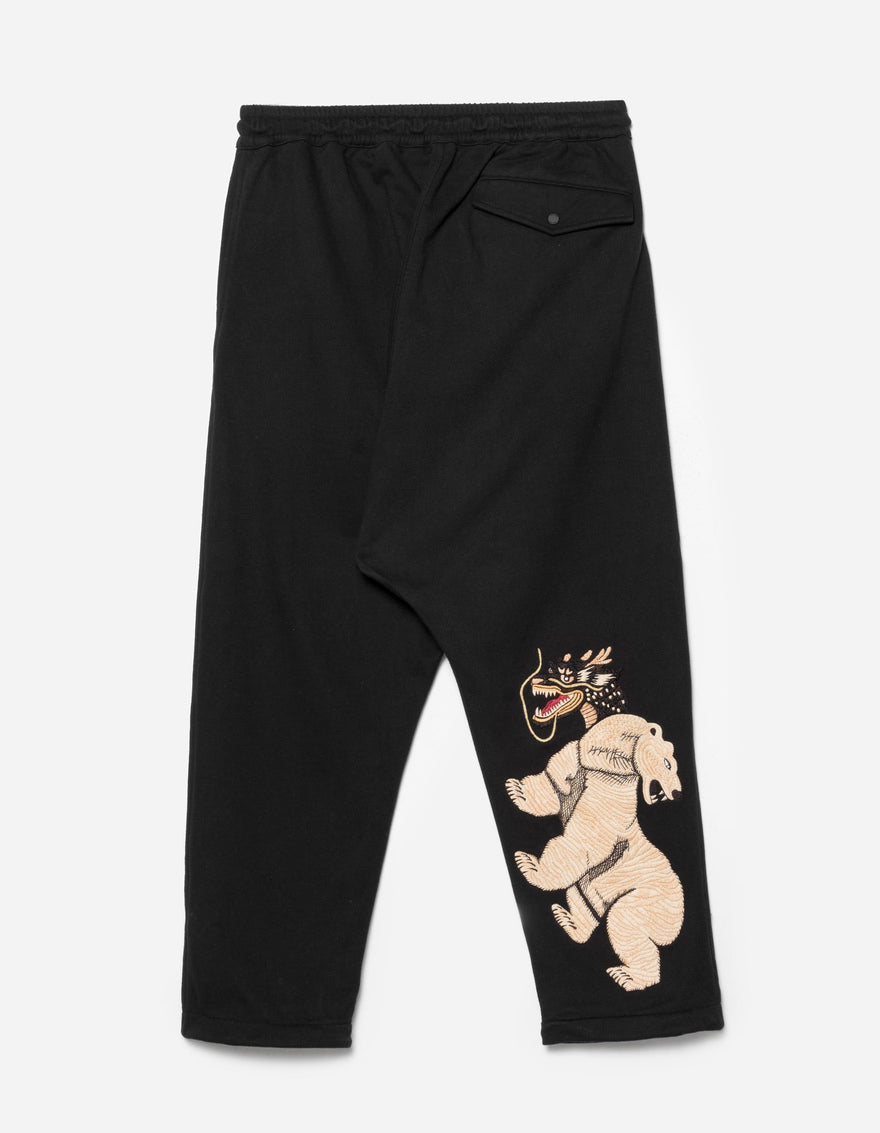 7091 Bering Strait Embroidered Asym Sweatpants Black