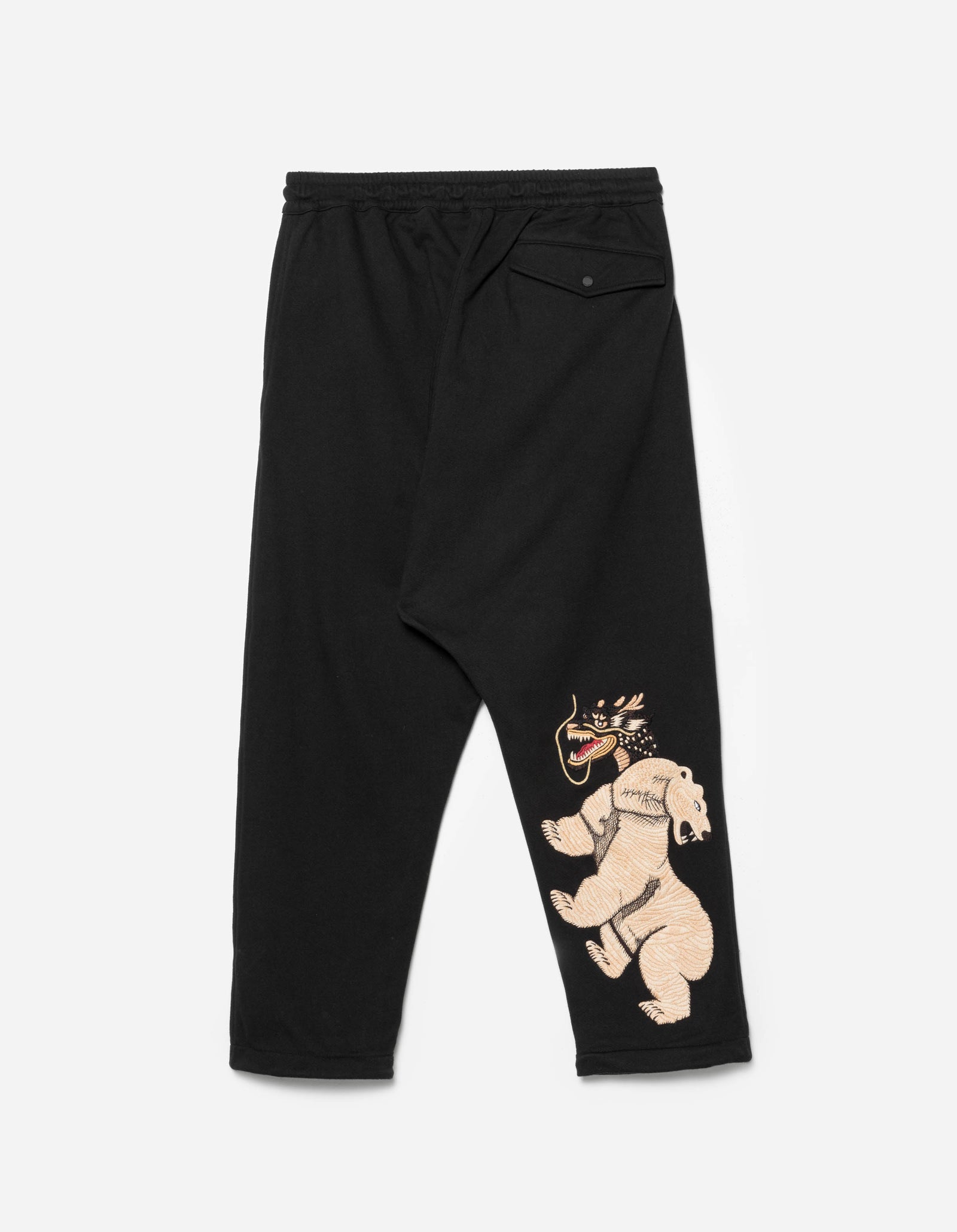 7091 Bering Strait Embroidered Asym Sweatpants Black