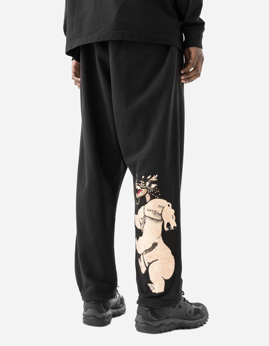 7091 Bering Strait Embroidered Asym Sweatpants Black