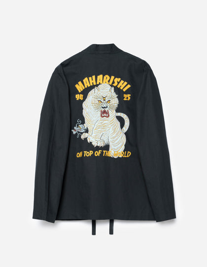 7093 Sno Panthers Embroidered Hanten Shirt Black