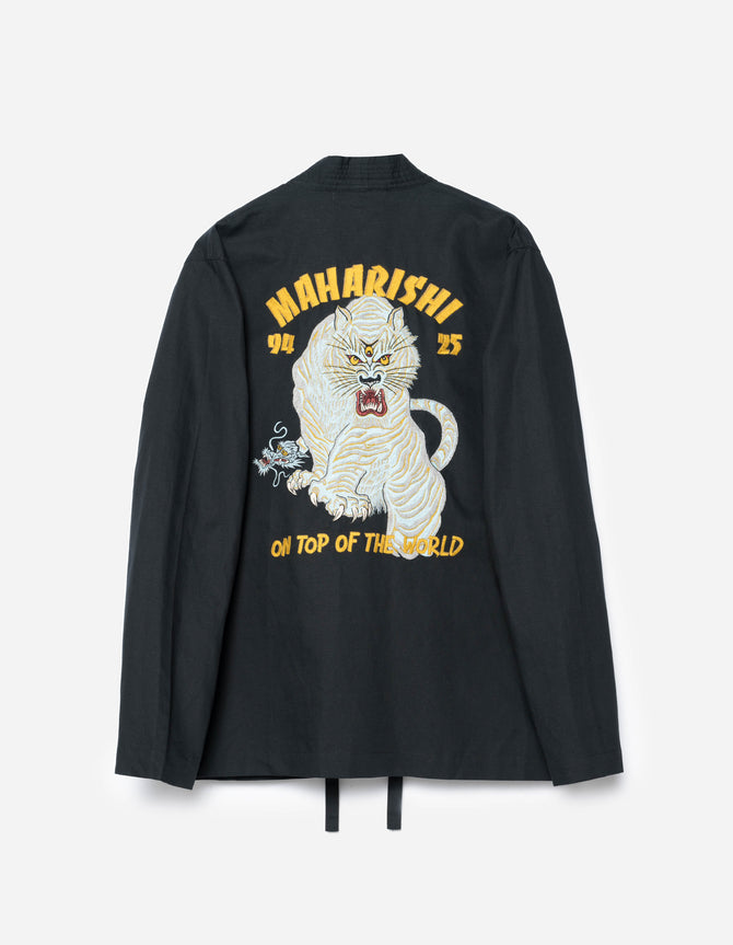 7093 Sno Panthers Embroidered Hanten Shirt Black