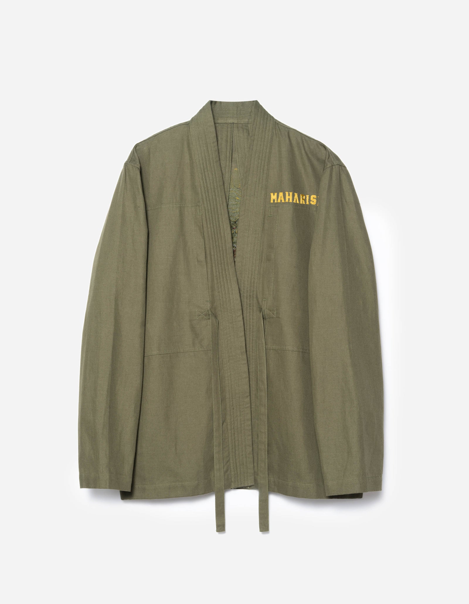 7093 Sno Panters Embroidered Hanten Shirt Olive OG-107F
