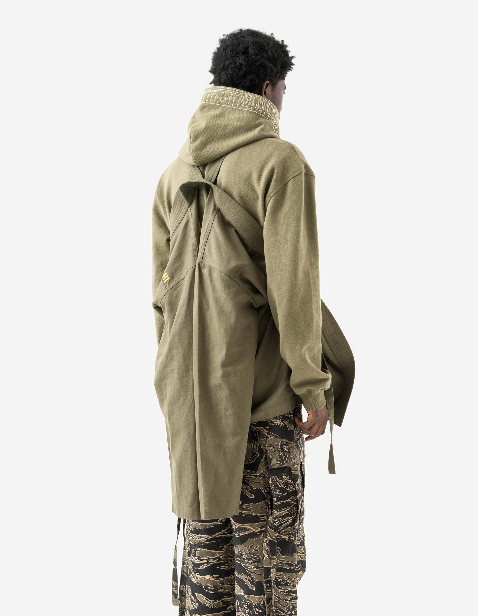 7093 Sno Panters Embroidered Hanten Shirt Olive OG-107F