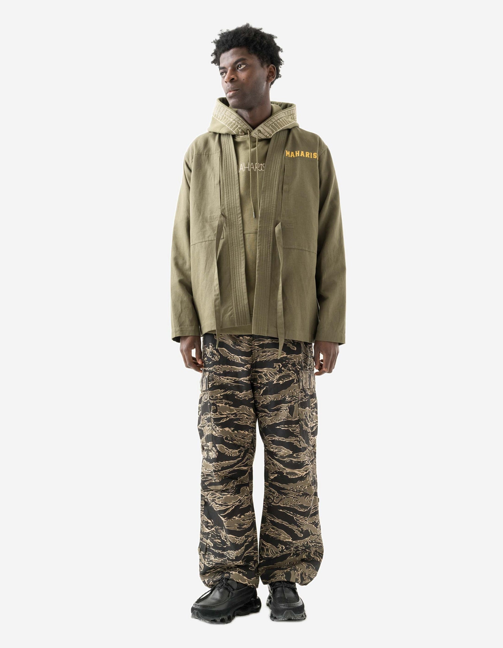 7095 Alaskan Hilltribe Embroidered Hooded Sweat Olive OG-107F