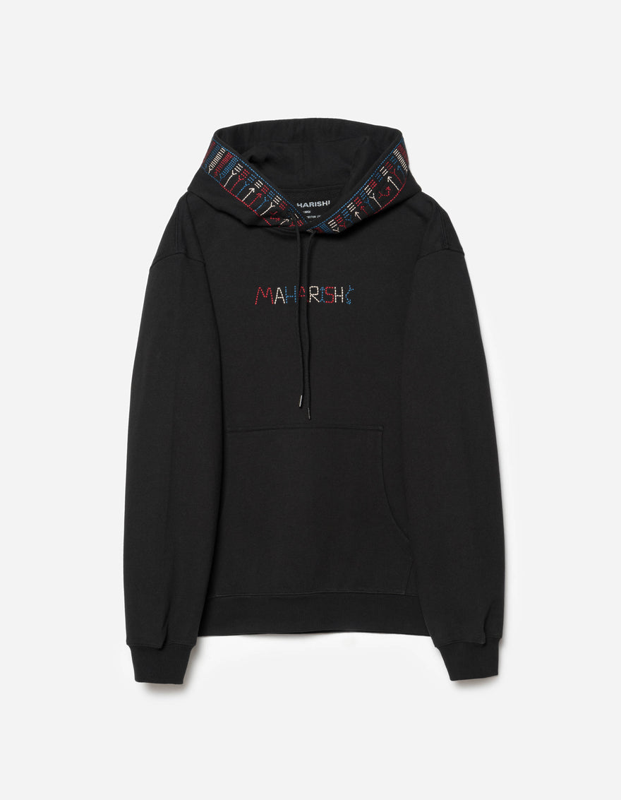 7095 Alaskan Hilltribe Embroidered Hooded Sweat Black