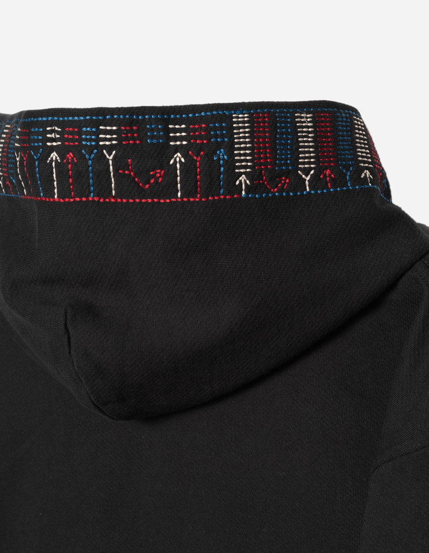 7095 Alaskan Hill Tribe Embroidered Hooded Sweat Black