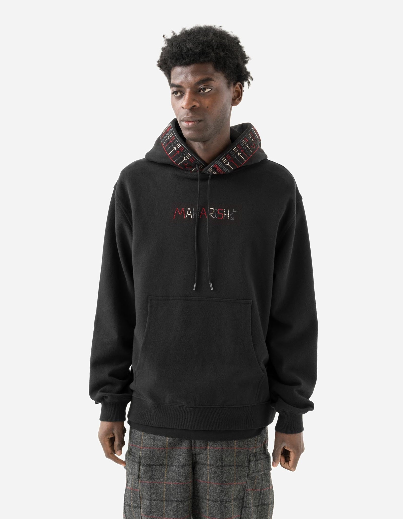 7095 Alaskan Hill Tribe Embroidered Hooded Sweat Black