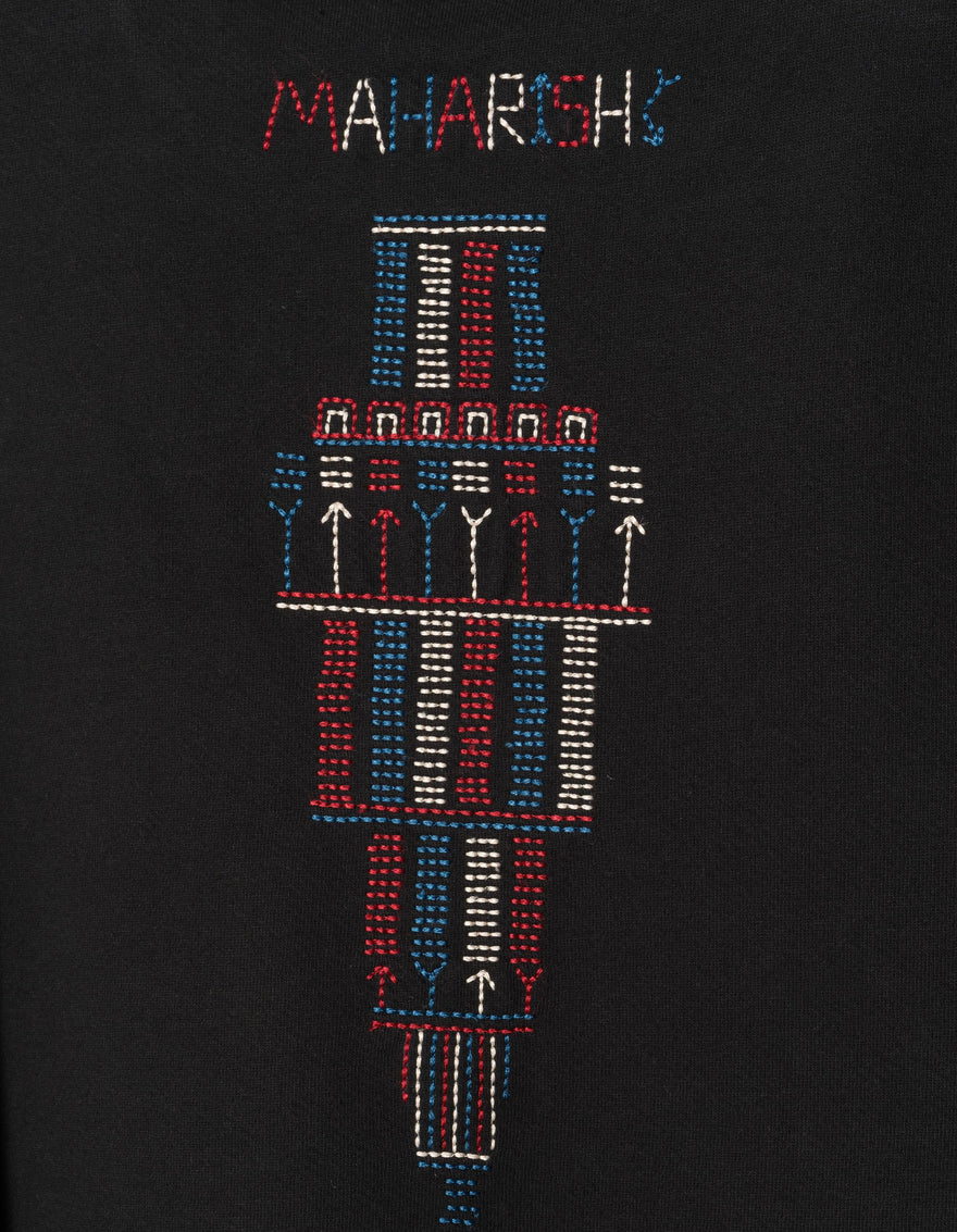 7096 Alaskan Hilltribe Embroidered Crew Sweat Black