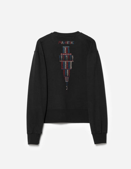 7096 Alaskan Hilltribe Embroidered Crew Sweat Black