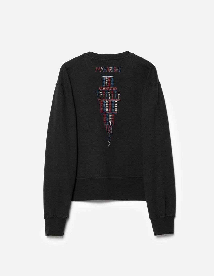 7096 Alaskan Hilltribe Embroidered Crew Sweat Black