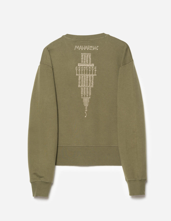 7096 Alaskan Hilltribe Embroidered Crew Sweat Olive OG-107F