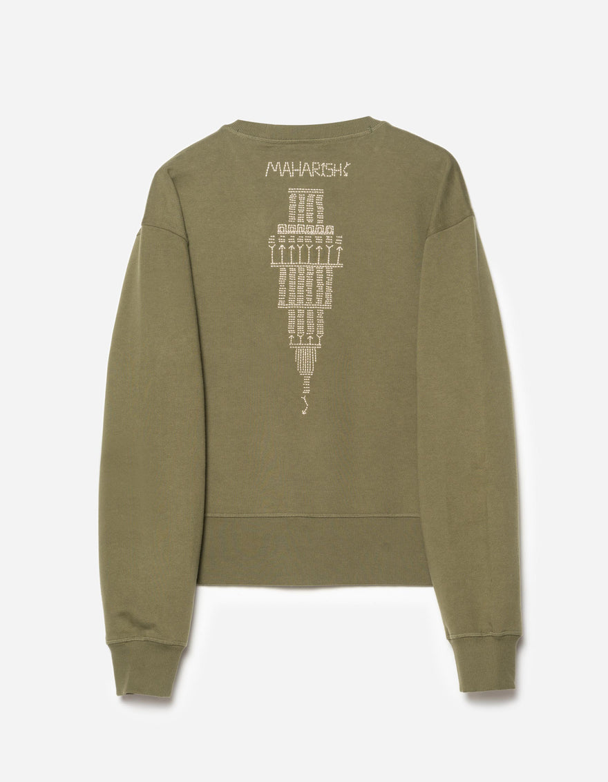 7096 Alaskan Hilltribe Embroidered Crew Sweat Olive OG-107F