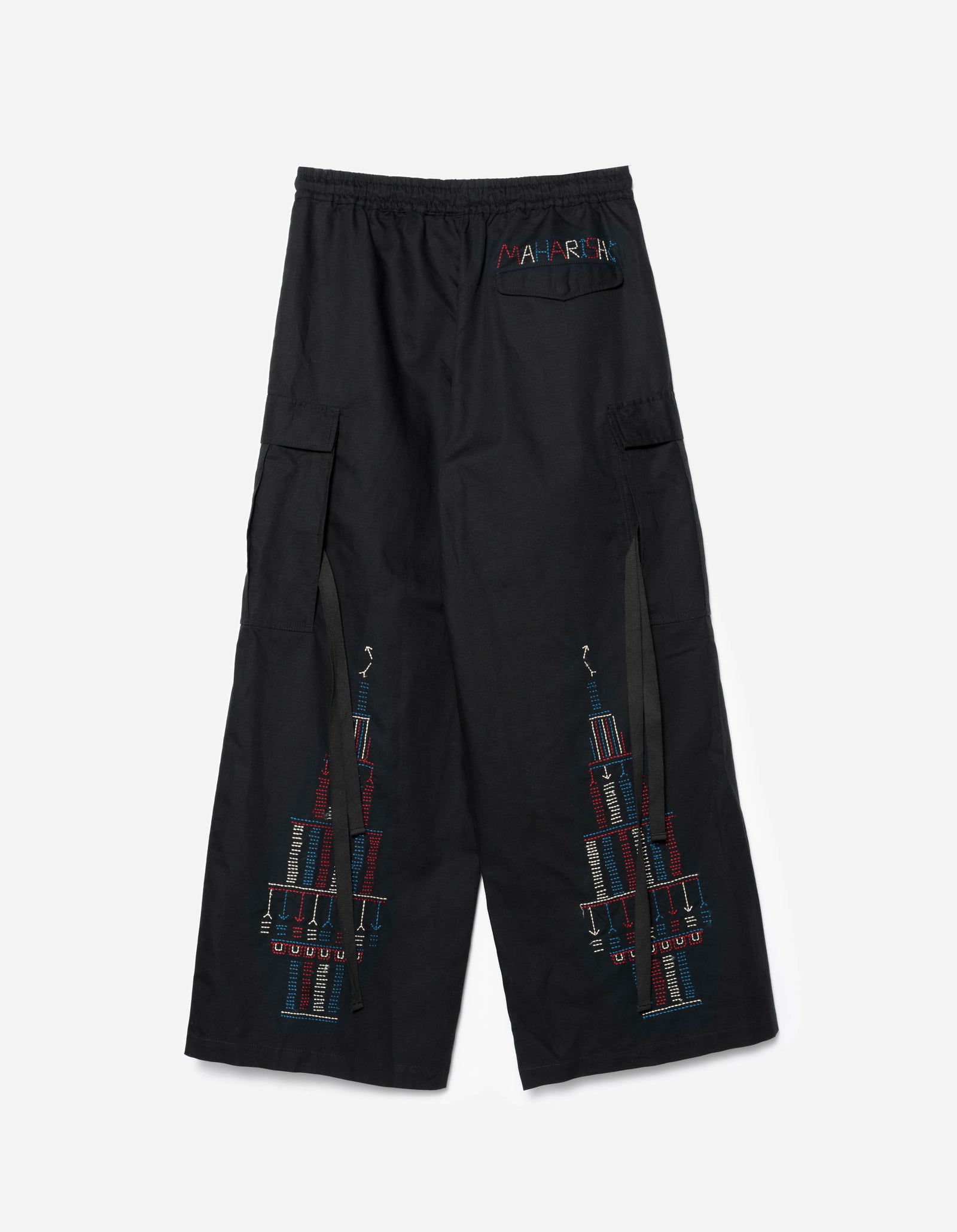 7097 Alaskan Hilltribe Embroidered Hakama Black