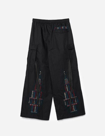 7097 Alaskan Hilltribe Embroidered Hakama Black