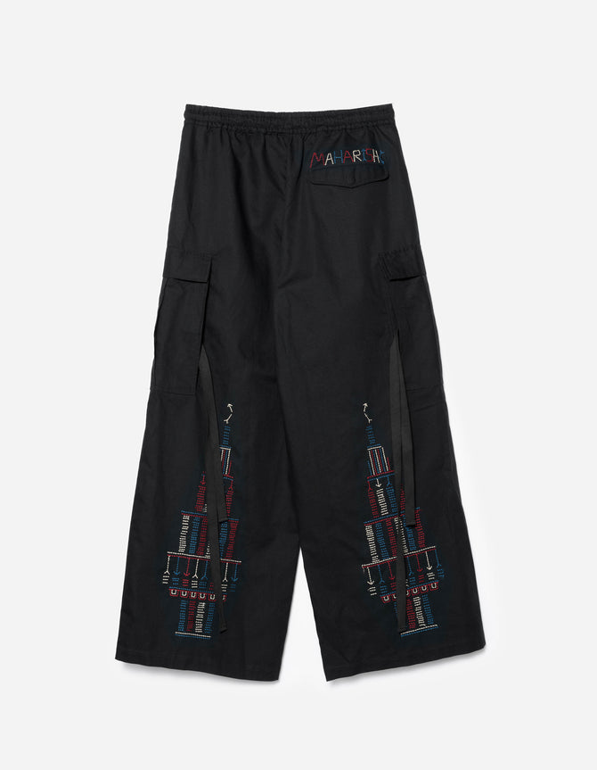 7097 Alaskan Hilltribe Embroidered Hakama Black